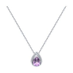 Колье из серебра с аметистом и фианитами (Арт.92070111) Колье из серебра с аметистом и фианитами (Арт.92070111)