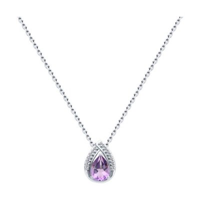 Колье из серебра с аметистом и фианитами (Арт.92070111)