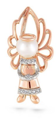 Кулон с бриллиантами и жемчугом «Ангел хранитель» Kabarovsky (арт.3-0041-1500)