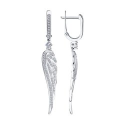 Серьги из белого золота с бриллиантами (Арт.1021777-3)