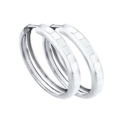 Серьги конго из серебра с алмазной гранью (Арт.94140062)