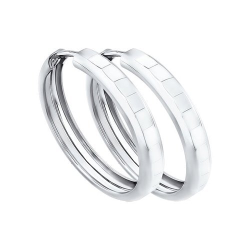 Серьги конго из серебра с алмазной гранью (Арт.94140062)