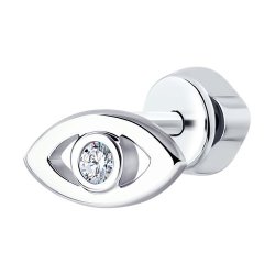 Серьга из серебра с фианитом (Арт.94170143)
