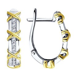 Серьги из белого золота с бриллиантами (Арт.1022032-3)