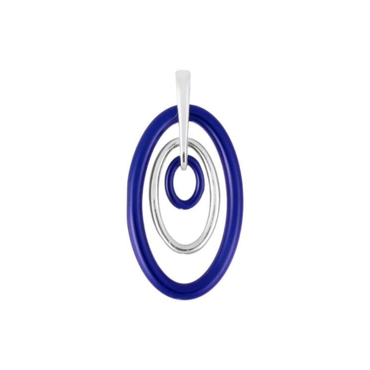 Кулон из серебра с керамикой (Арт.tc-p00045-bl-w-x-x-x)
