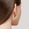 Серьги из золочёного серебра с жёлтыми фианитами и янтарём (Арт.83020033)