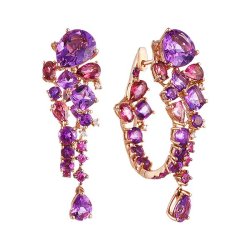 Серьги из золота с аметистом и бриллиантом (Арт.er-33242_sr_ps_am_tu_pink)