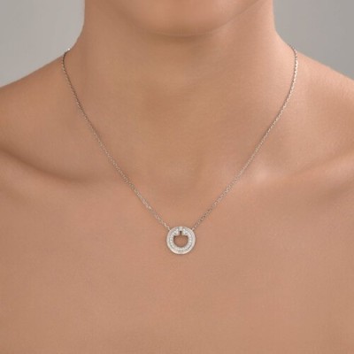 Колье из серебра с фианитами «Сияющий круг» Соколов (арт.94-170-02271-1)