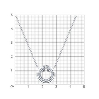 Колье из серебра с фианитами «Сияющий круг» Соколов (арт.94-170-02271-1)