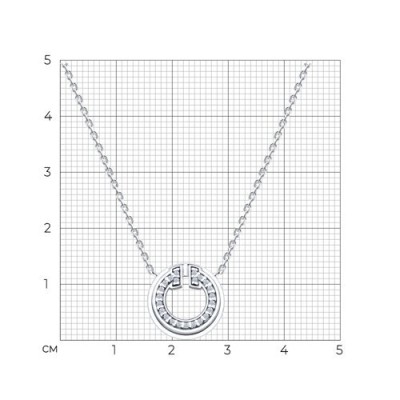 Колье из серебра с фианитами «Сияющий круг» Соколов (арт.94-170-02271-1)