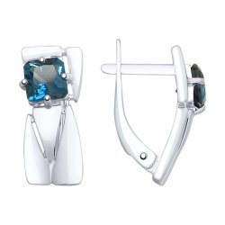 Серьги из серебра с лондон топазами (Арт.92022084)