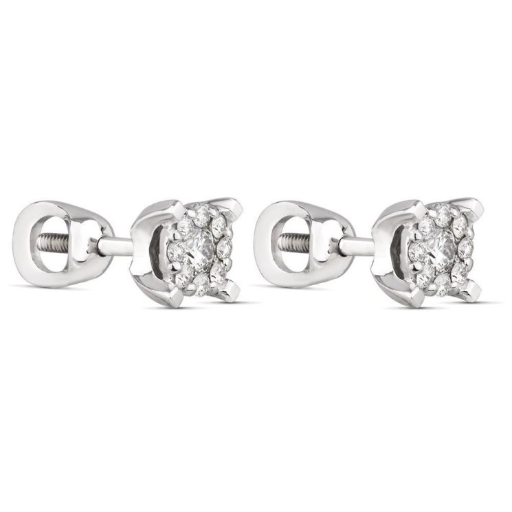 Серьги из золота с бриллиантом Русские Самоцветы (Арт.53510)