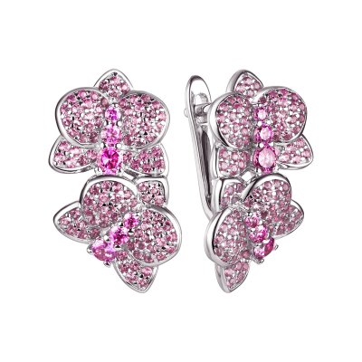 Серьги из серебра с корундом (Арт.mp-e01057-x-w-x-x-m6)