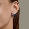 Серьги из белого золота с бриллиантами и сапфирами (Арт.2021328-3)
