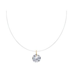 Колье из золочёного серебра с фианитом (Арт.93070092)