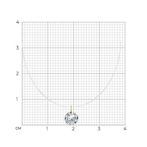 Колье из золочёного серебра с фианитом (Арт.93070092)