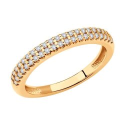 Кольцо из золочёного серебра с фианитами (Арт.93010525)