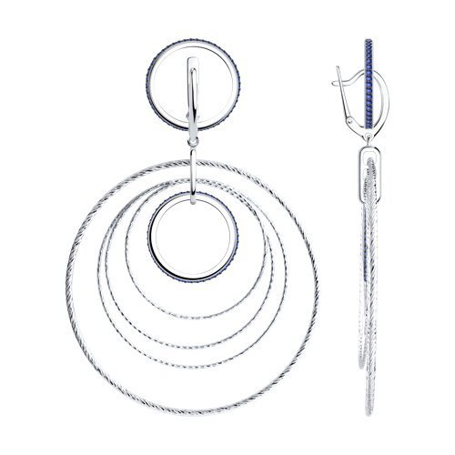 Серьги из серебра с фианитами (Арт.94-121-02032-1)