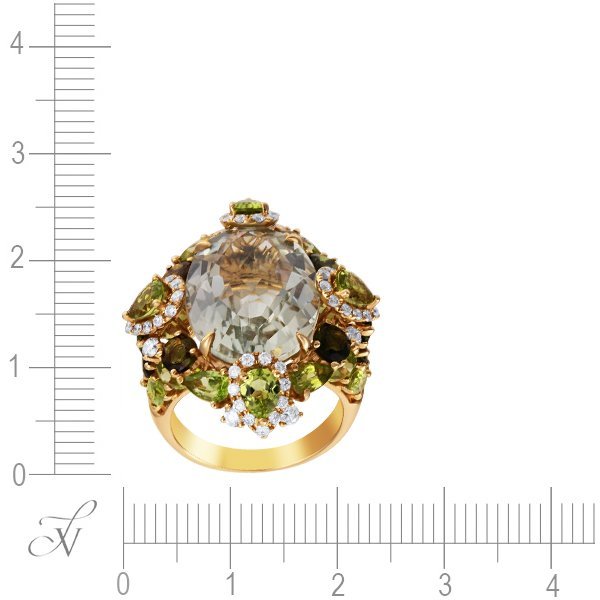 Кольцо из золота с бриллиантом и празиолитом (Арт.rg-33265_ko_ga_pd_tu_yg)