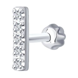 Серьга из белого золота с бриллиантами (Арт.1170020-3)