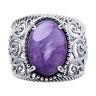 Кольцо из серебра с чароитом (Арт.94-310-00895-1)