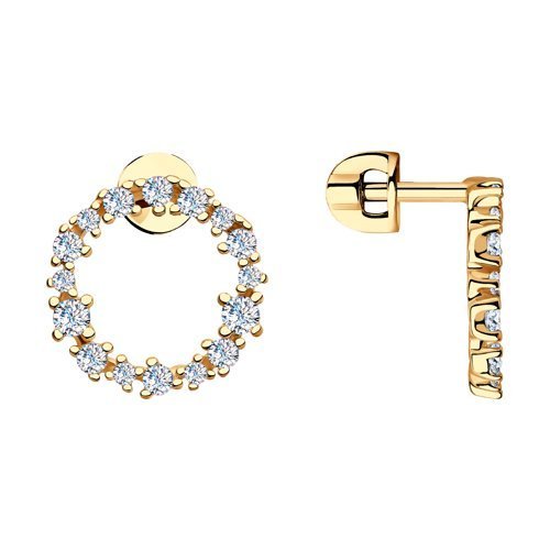 Серьги из золочёного серебра с фианитами (Арт.93021169)