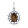 Подвеска из серебра с раухтопазом и фианитами (Арт.94-330-02042-4)