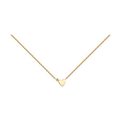 Колье из золочёного серебра с фианитом «Трепетное сердце» Соколов (арт.93070053)