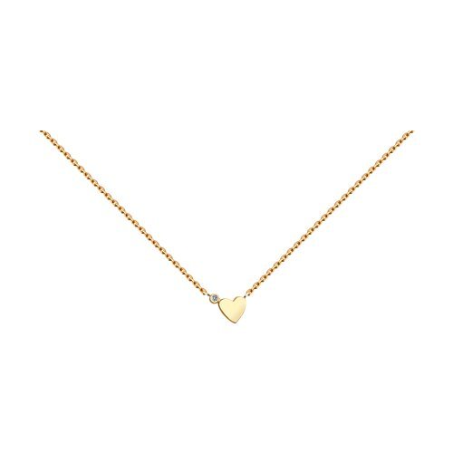 Колье из золочёного серебра с фианитом (Арт.93070053)