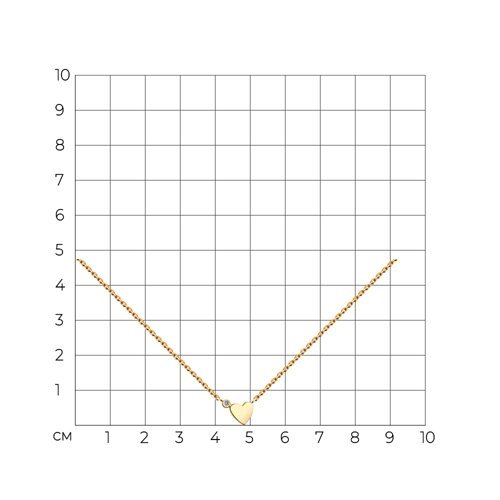 Колье из золочёного серебра с фианитом (Арт.93070053)