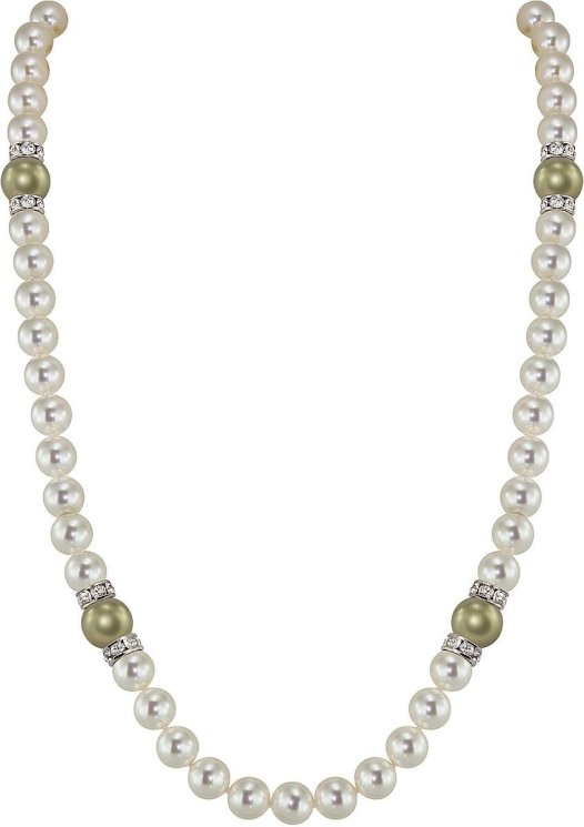 Ожерелье из серебра с жемчугом и кристаллом swarovski (Арт.102l-sr5-1-45)