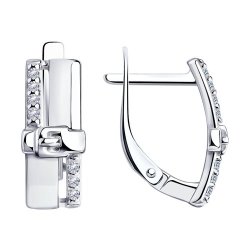 Серьги из серебра с фианитами (Арт.94-120-00801-1)
