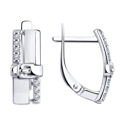 Серьги из серебра с фианитами (Арт.94-120-00801-1)