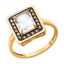 Кольцо золотое пробы 585 с горным хрусталем (Арт.51-310-02962-1)