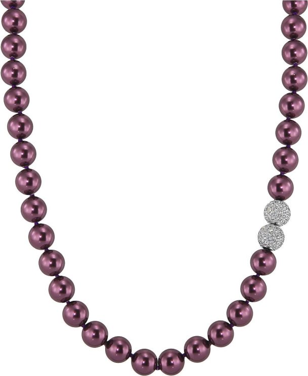 Ожерелье из серебра с жемчугом и кристаллом swarovski (Арт.5l-sk-18)