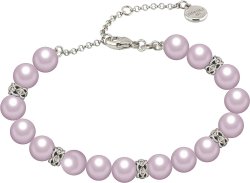 Браслет из серебра с жемчугом и кристаллом swarovski (Арт.70b-sr5-16)