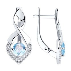 Серьги из серебра с топазами и фианитами (Арт.94-320-00380-1)
