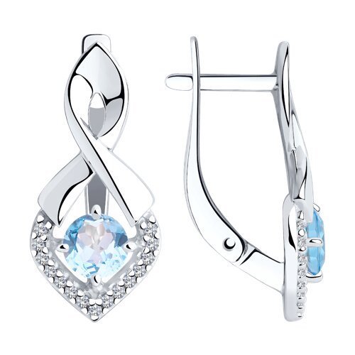 Серьги из серебра с топазами и фианитами (Арт.94-320-00380-1)