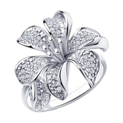 Кольцо из серебра с фианитами (Арт.94010675)