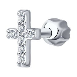 Серьга из белого золота с бриллиантами (Арт.1170023-3)