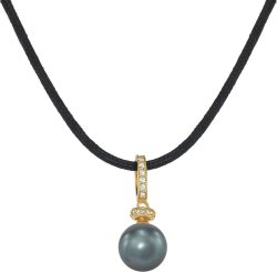 Кулон из серебра с жемчугом и кристаллом swarovski (Арт.abp-2-10-24-g)