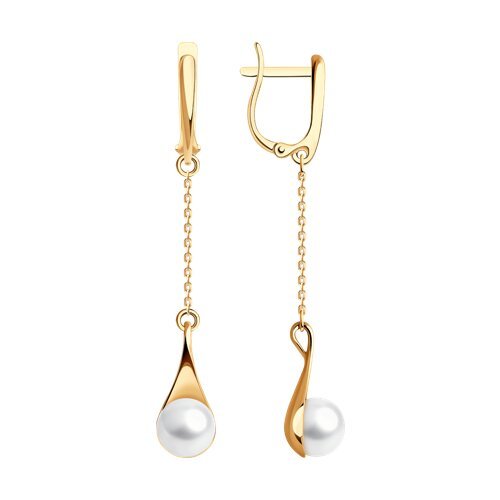 Серьги золотые пробы 585 с жемчугом (Арт.51-321-01930-1)