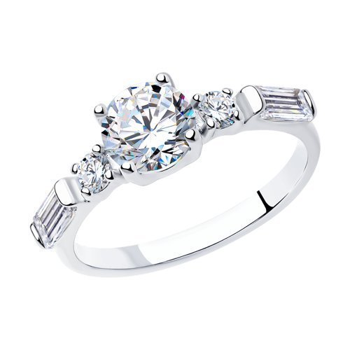 Кольцо из серебра с фианитом «Сияние классики» Соколов (арт.9401)