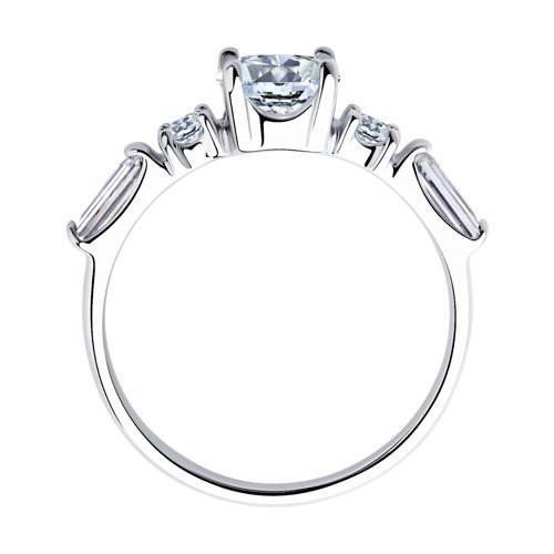 Кольцо из серебра с фианитом «Сияние классики» Соколов (арт.9401)