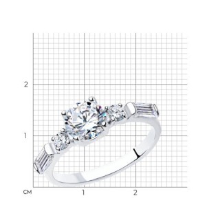 Кольцо из серебра с фианитом «Сияние классики» Соколов (арт.9401)