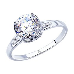 Кольцо из серебра с фианитами (Арт.94012832)