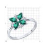 Кольцо из серебра с изумрудами и фианитами (Арт.63010003)