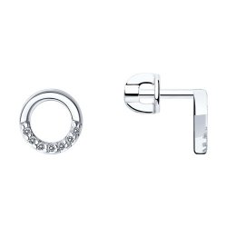 Серьги из серебра с фианитами (Арт.94023038)