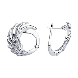 Серьги из серебра с фианитами (Арт.94025088)