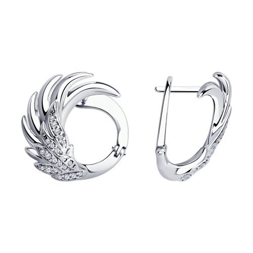 Серьги из серебра с фианитами (Арт.94025088)